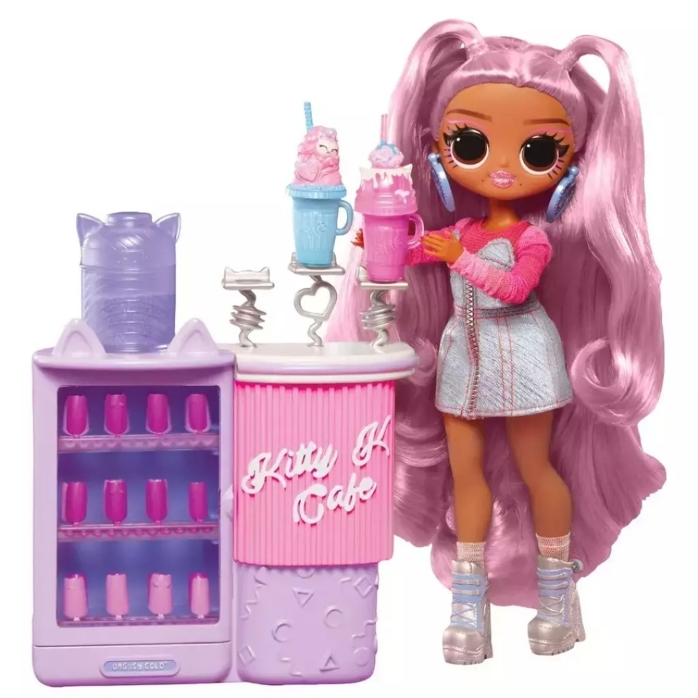 🎙●L.O.L. Surprise! Kitty K Cafe Doll with Pink Hair